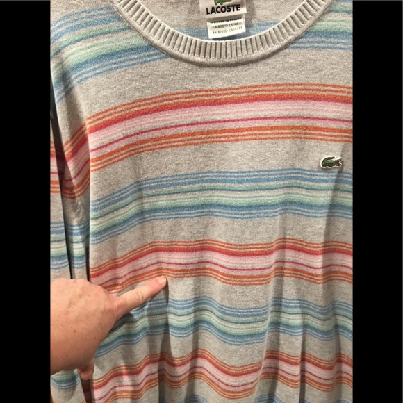 M / Vintage LaCoste Striped Crewneck Sweater - Picture 7 of 7